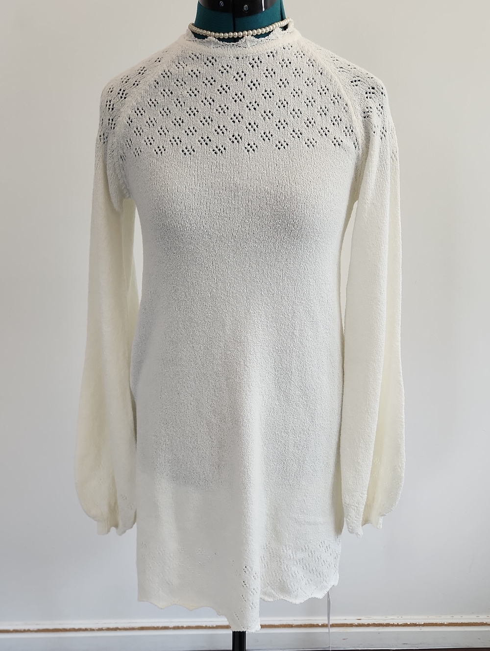 💍 Ivory Knit Long Sleeve Tunic Sweater Dress